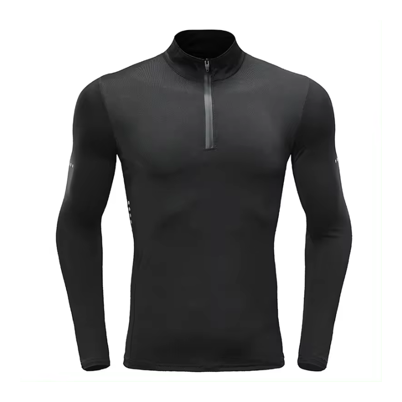 Quarter Zip Long Sleeve Compression Pullover Quick Dry