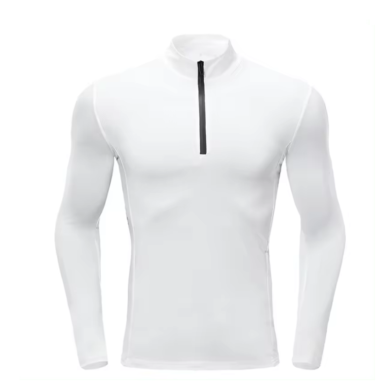 Quarter Zip Long Sleeve Compression Pullover Quick Dry