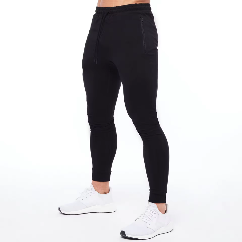 Tapered Slim Fit Gym Joggers with Zipper Pockets